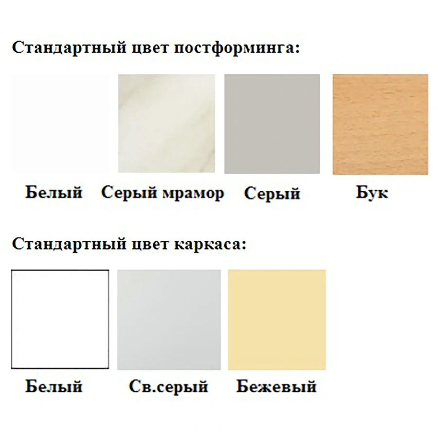 Стол на металлокаркасе СЛ (400х600х750) (постформинг белый, каркас белый)